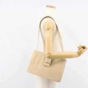 PRADA Shoulder Bag Nylon Leather Beige